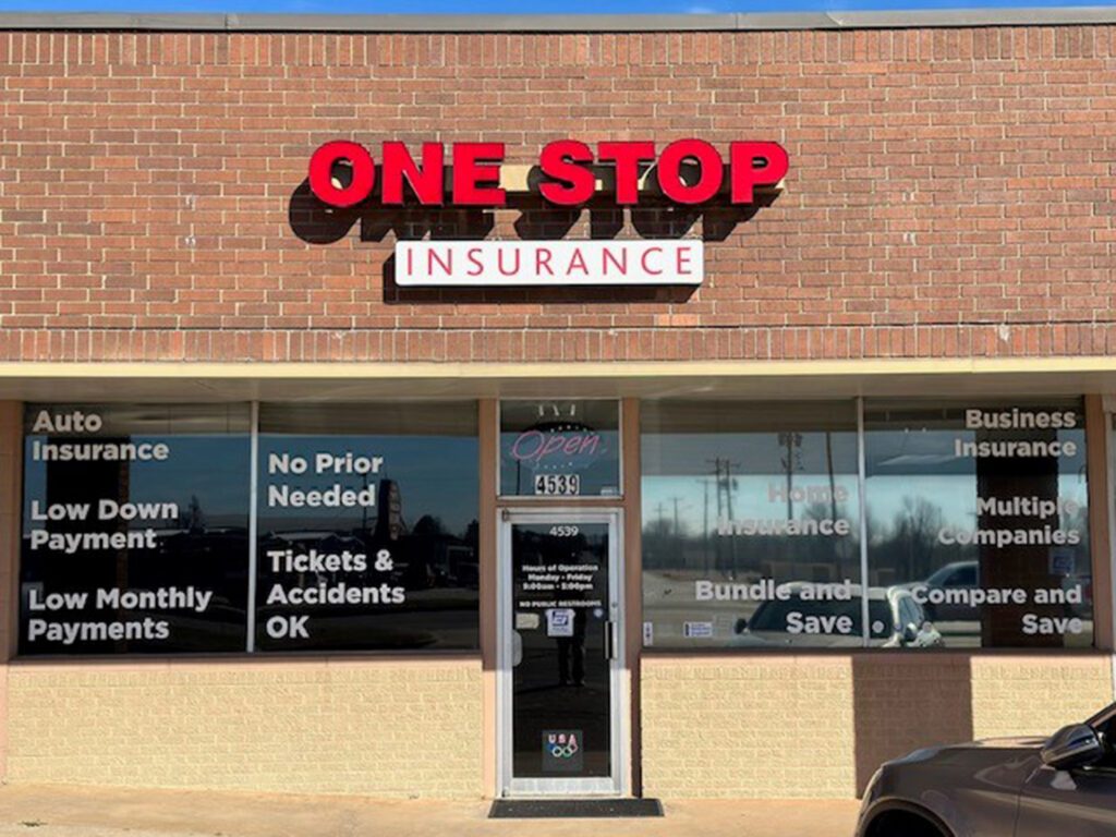 Full Banner of front of One Stop Insurance Office